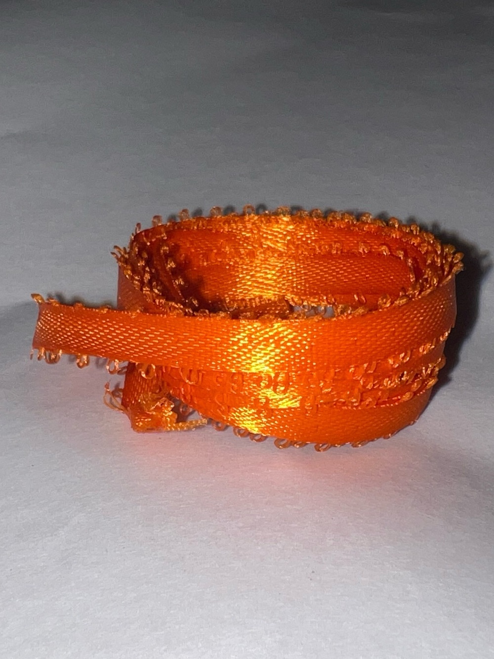 💥Vintage New Decorative Orange Feathered Satin Ribbon 3/16” Trim 2 yards Craft